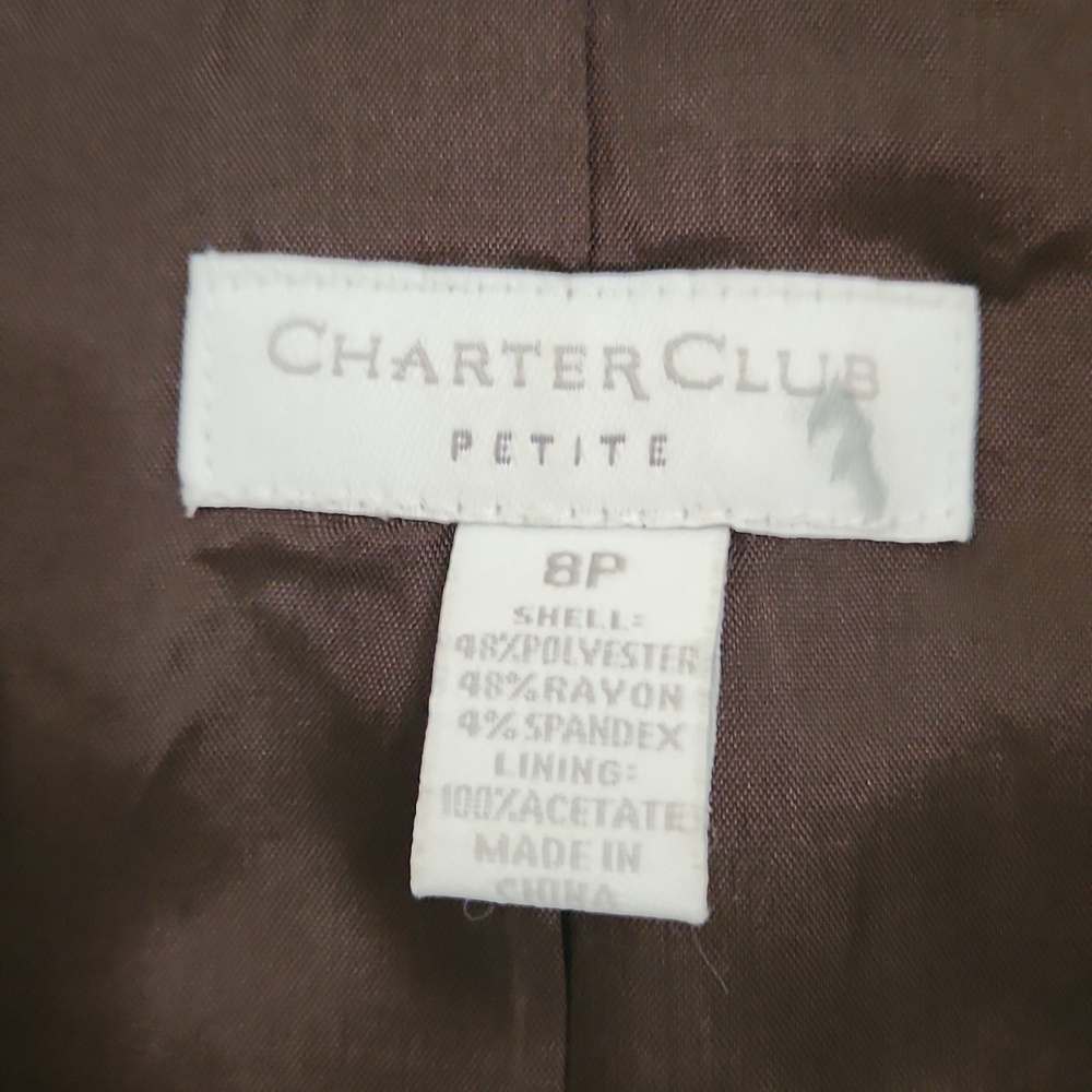 Trendy Chocolate Color Blazer Formal Pockets Size 8 Petite Capsule Wardrobe - Picture 9 of 12
